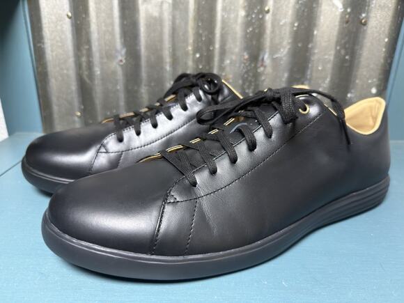 COLE HAAN Mens Grand CROSSCOURT II Sneaker Black Leather Size 12 Wide NEW main image 4